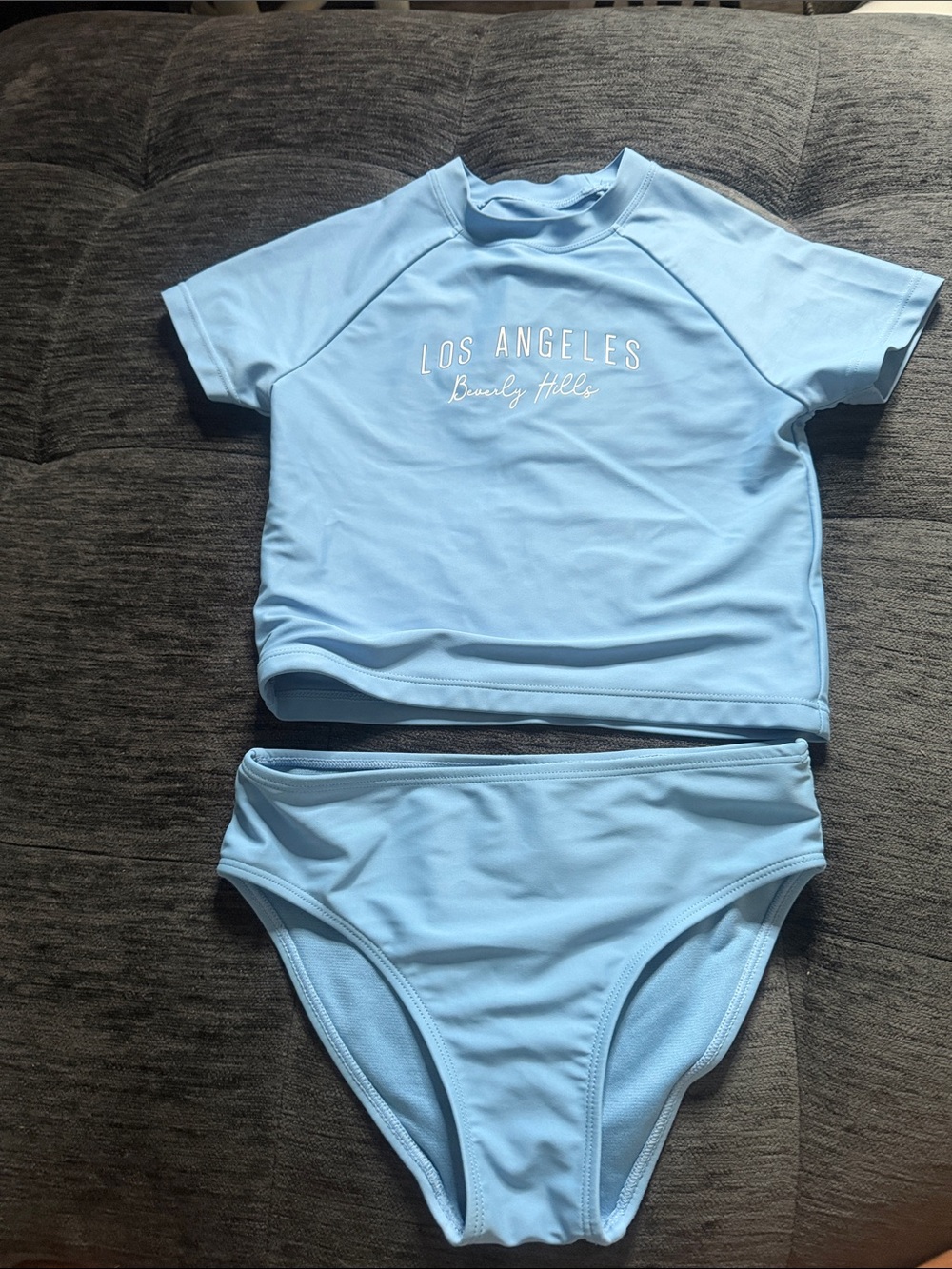 Primark Light Blue Kids Two-Piece Rash Guard Swim Set